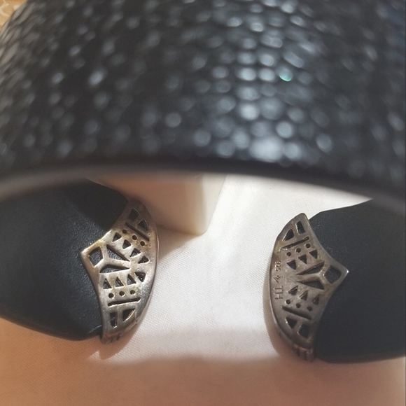 RETIRED SILPADA Stingray Leather Sterling Cuff Bangle Bracelet - Picture 2 of 7